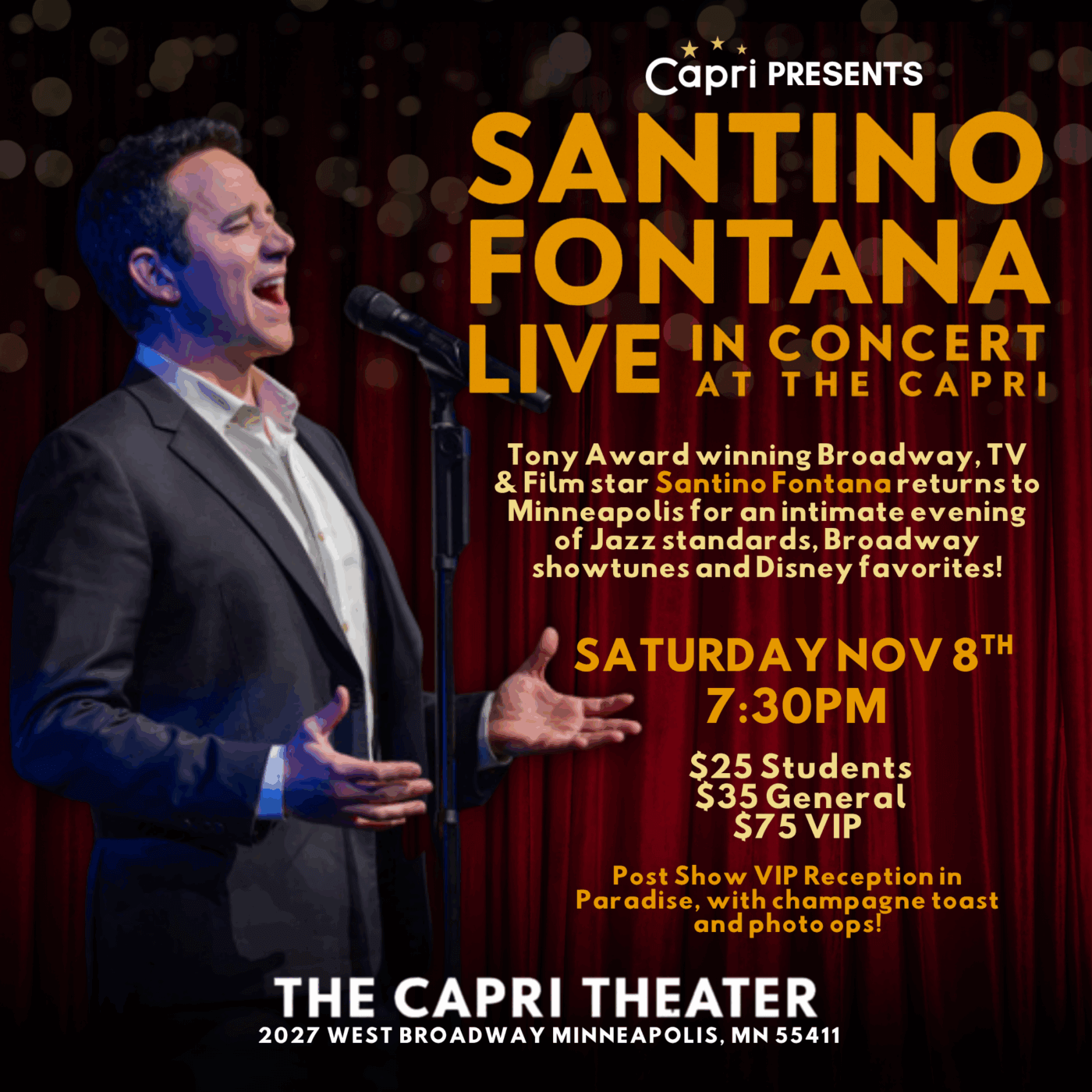 Santino Fontana LIVE in Concert - The Capri Theater